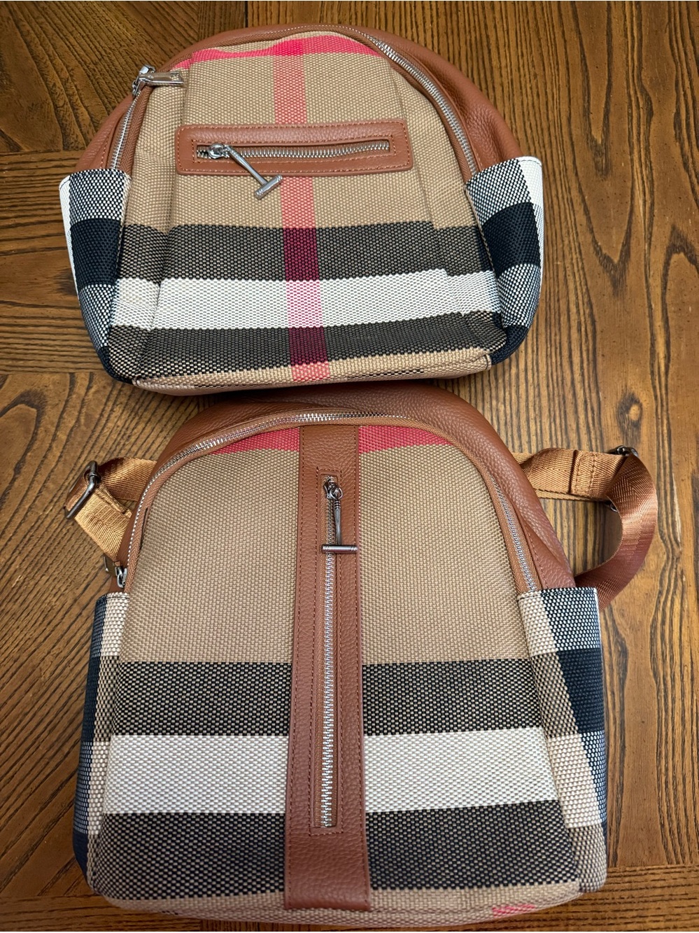 Bundle Burberry Look a Like Backpacks. NWT Set of 2.